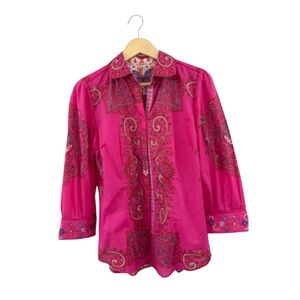 Robert Graham Pink Paisley Baroque Print